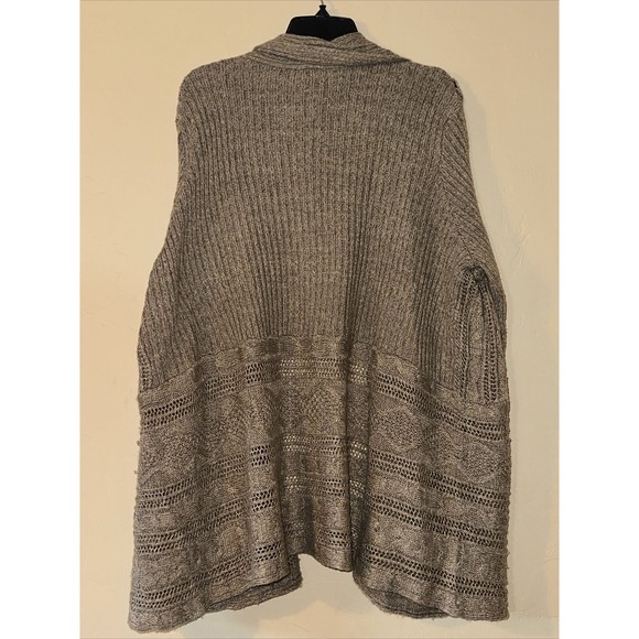 Avenue Womens Plus Sz 22/24 Brown Knitted Longline Open Front Sweater Cardigan - Picture 2 of 11